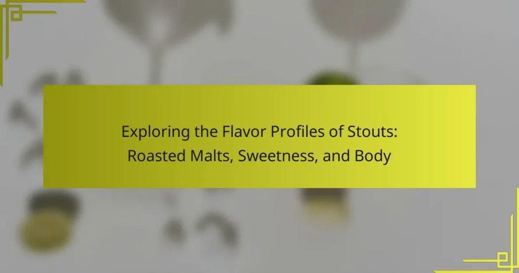 Exploring the Flavor Profiles of Stouts: Roasted Malts, Sweetness, and Body