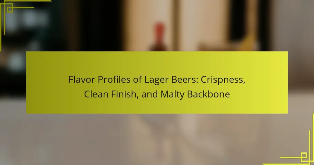 Flavor Profiles of Lager Beers: Crispness, Clean Finish, and Malty Backbone