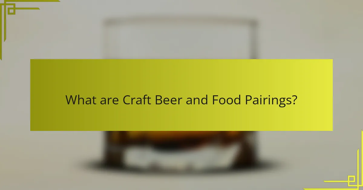 What are Craft Beer and Food Pairings?