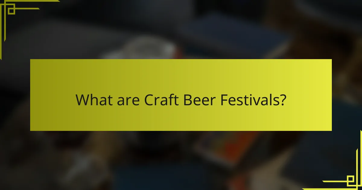 What are Craft Beer Festivals?