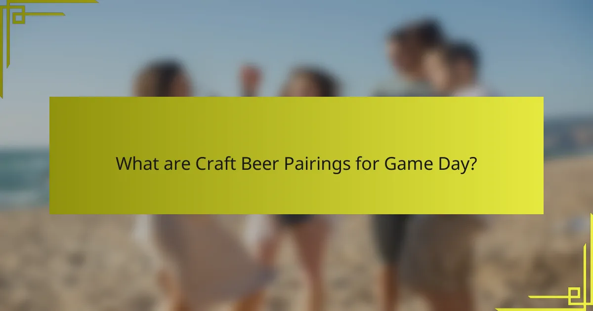 What are Craft Beer Pairings for Game Day?