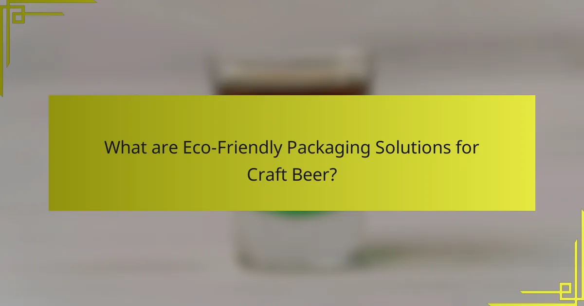What are Eco-Friendly Packaging Solutions for Craft Beer?