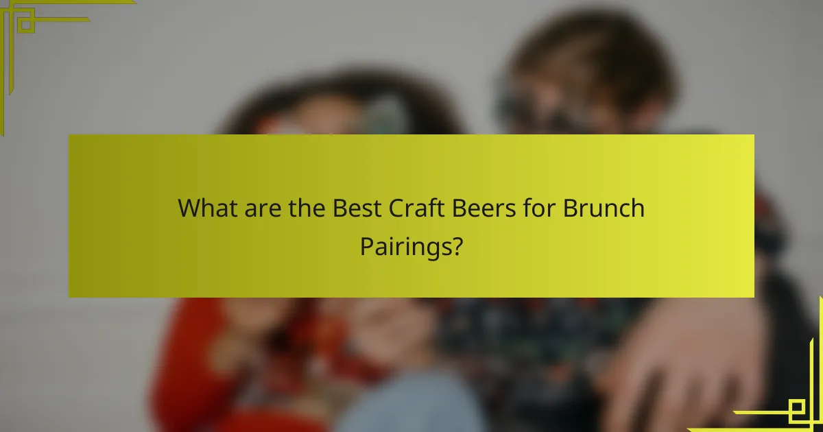 What are the Best Craft Beers for Brunch Pairings?