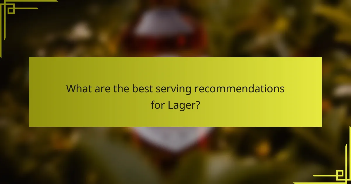 What are the best serving recommendations for Lager?