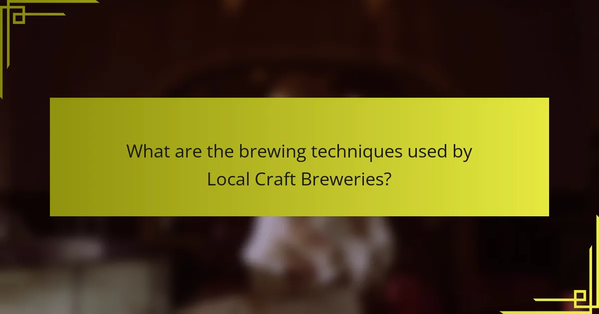 What are the brewing techniques used by Local Craft Breweries?