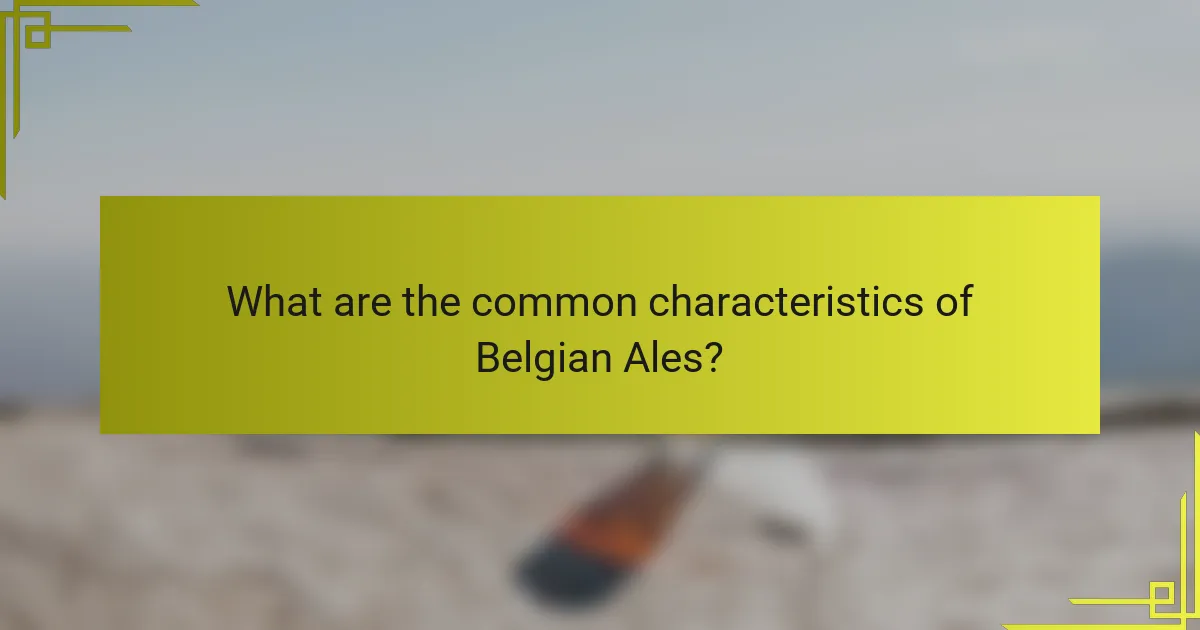 What are the common characteristics of Belgian Ales?
