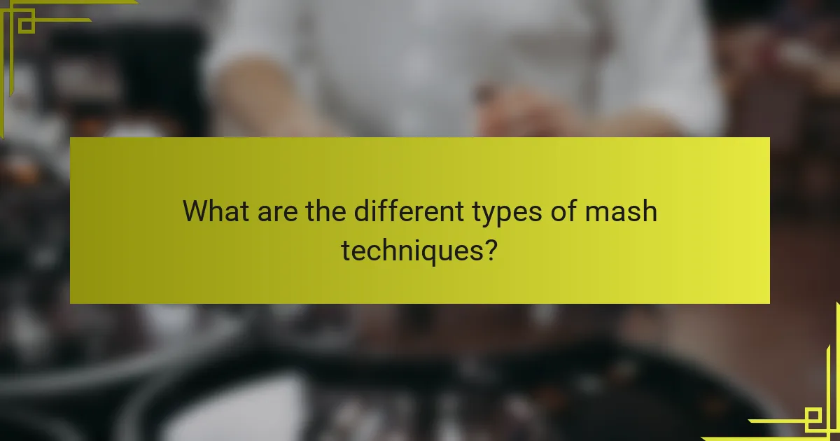 What are the different types of mash techniques?