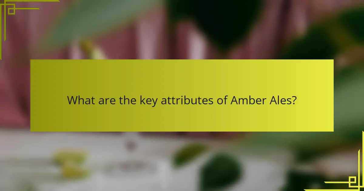 What are the key attributes of Amber Ales?