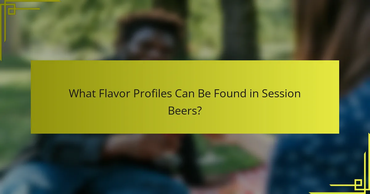 What Flavor Profiles Can Be Found in Session Beers?