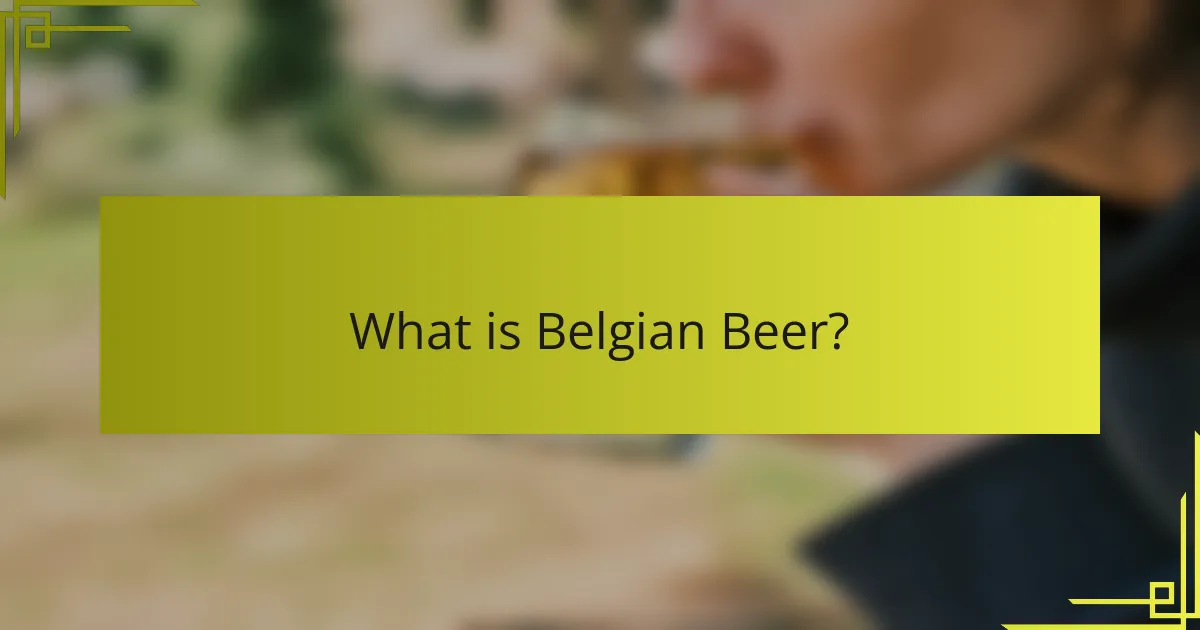 What is Belgian Beer?