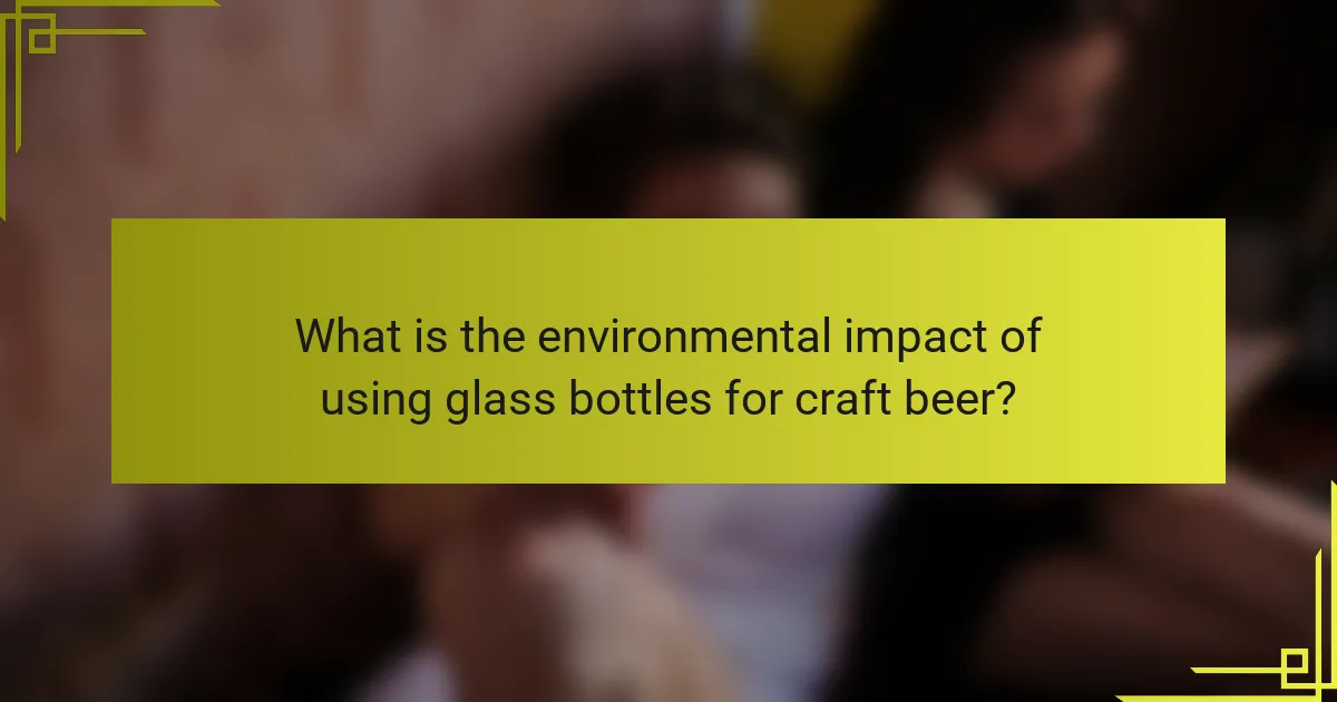 What is the environmental impact of using glass bottles for craft beer?