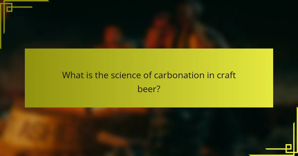 What is the science of carbonation in craft beer?