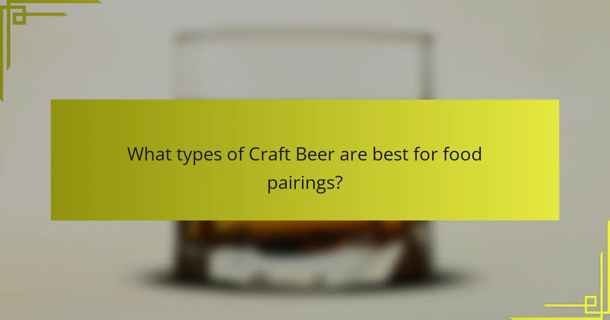 What types of Craft Beer are best for food pairings?
